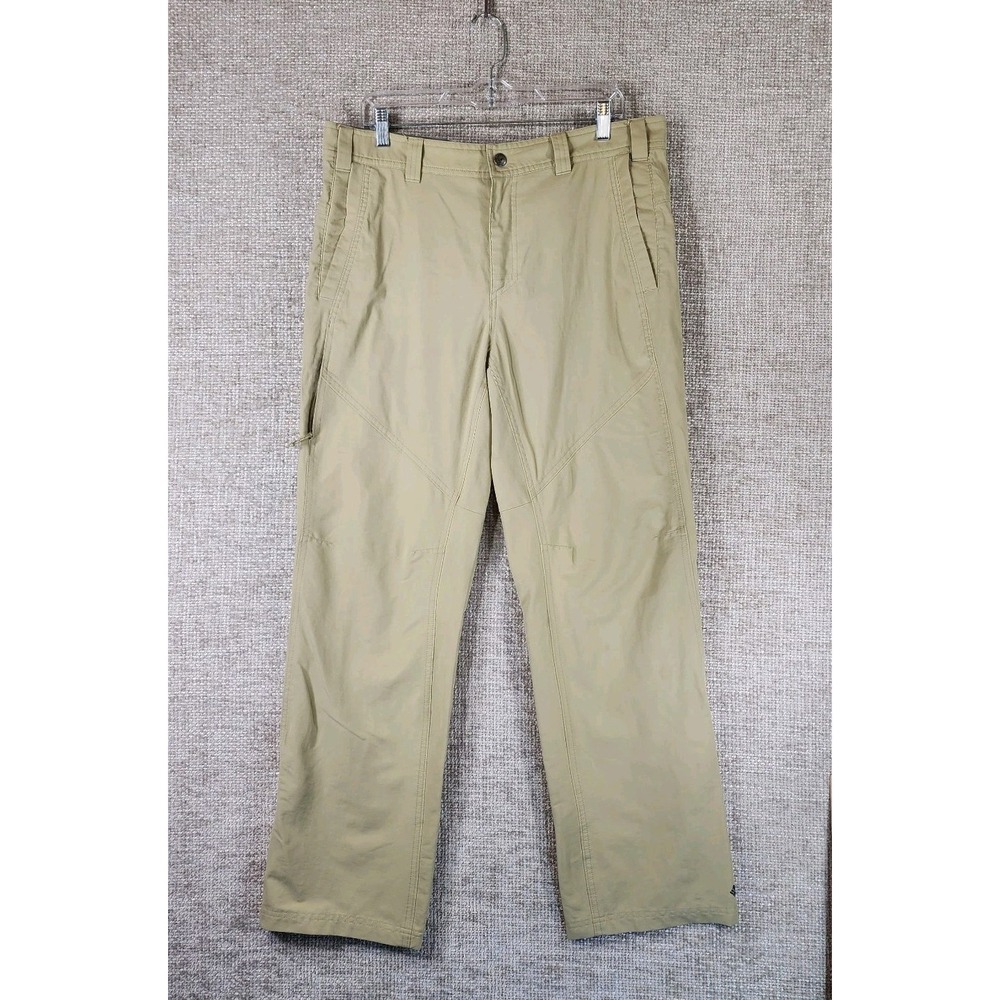 COLUMBIA Omni-Shade Cargo Pants Mens 36x32 Tan Stretch Nylon Gusset